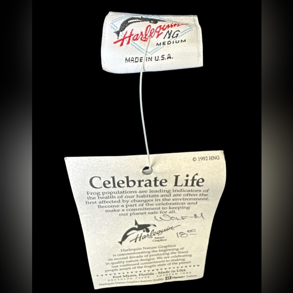 Vintage Harlequin NG Wolf Single Stitch 1992 Made‎ in USA NWT Size Medium - Picture 3 of 4